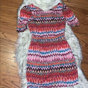 Colorful peekaboo back Akira dress